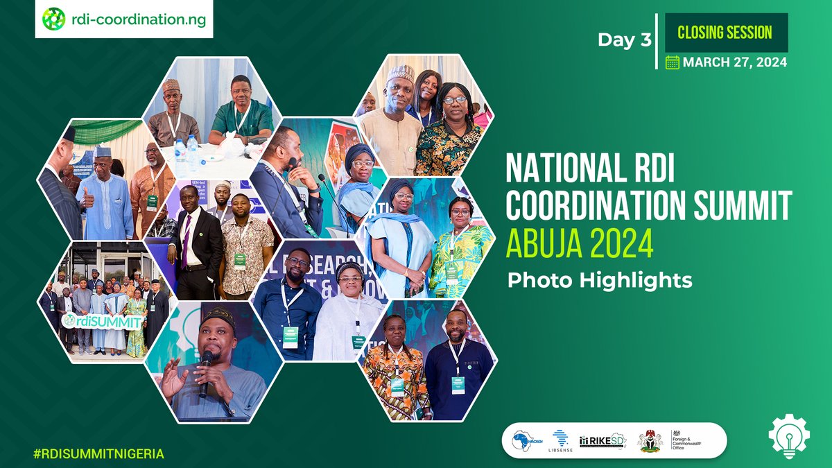#RDIsummitNigeria was a great success and a tone-setter for other pragmatic, concerted approach to leveraging #research, #development and #innovation (RDI) for national development in #Nigeria.  <a href="/FCDOGovUK/">Foreign, Commonwealth & Development Office</a> <a href="/FmstNg/">FMIST Nigeria</a> <a href="/FMINONigeria/">Fed Min of Info & Nat’l Orien</a> <a href="/FMCIDENigeria/">Fed. Min. of Comms, Innovation & Digital Economy</a> <a href="/Rikesdglobal/">rikesd Global</a>