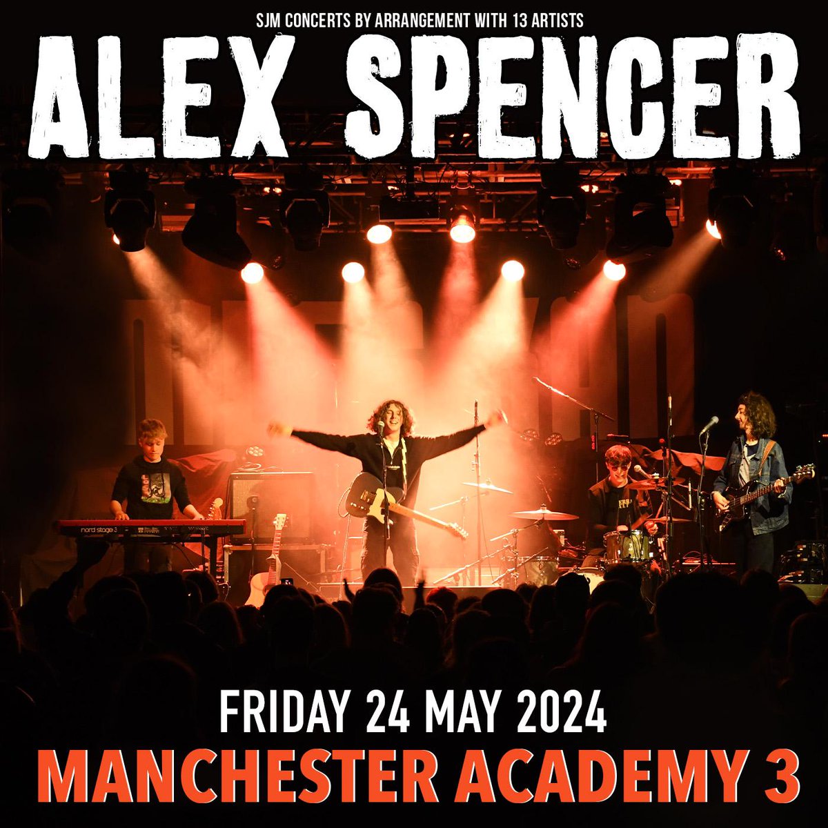 Tickets for my biggest ever hometown headliner at Manc Academy 3 are selling fast!🔥 Have u got yours?💪 Grab em from tix.to/AlexSpencer All ages welcome! U 14s must be accompanied by an adult Anyway let the fun begin 😁 Me & the band cant wait! Let’s get it sold out❤️