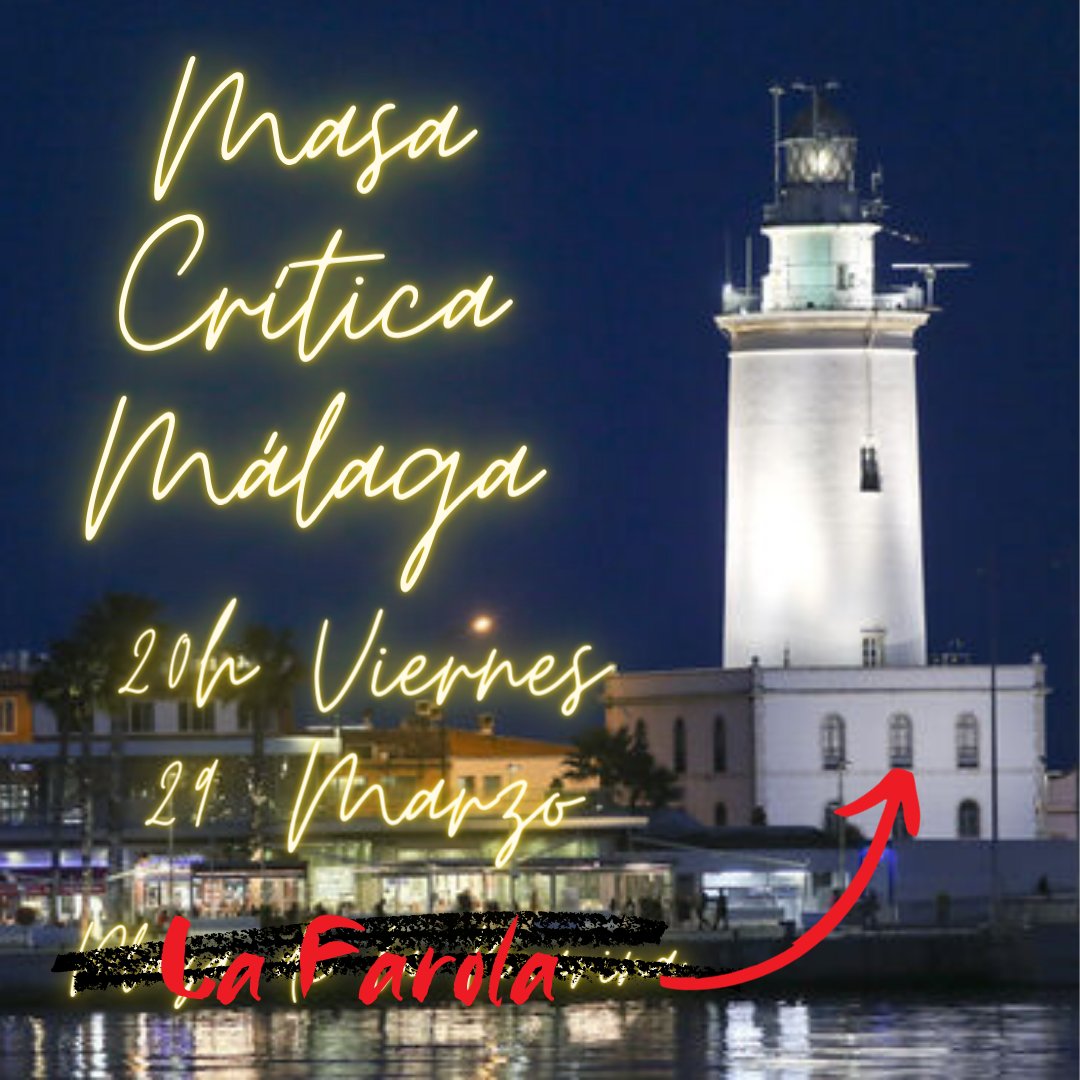 Viernes de Santa Masa. Por decisión colectiva se mueve el punto de inicio a La Farola en este mes, en Abril volvemos a Plaza de la Marina.

Ale, ciao!

PS: Foto fusilada del Malaga Hoy realizada por Javier Albiñana