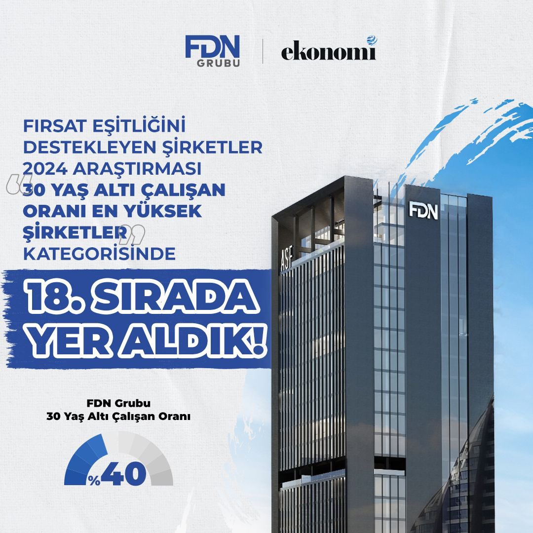 Ekonomi Gazetesi tarafından başlatılmış olan Fırsat Eşitliğini Destekleyen Şirketler 2024 Araştırması’nda FDN Grubu olarak biz de yer aldık. ⭐ #FDNGrubu #EkonomiGazetesi #FırsatEşitliğiniDestekleyenŞirketler