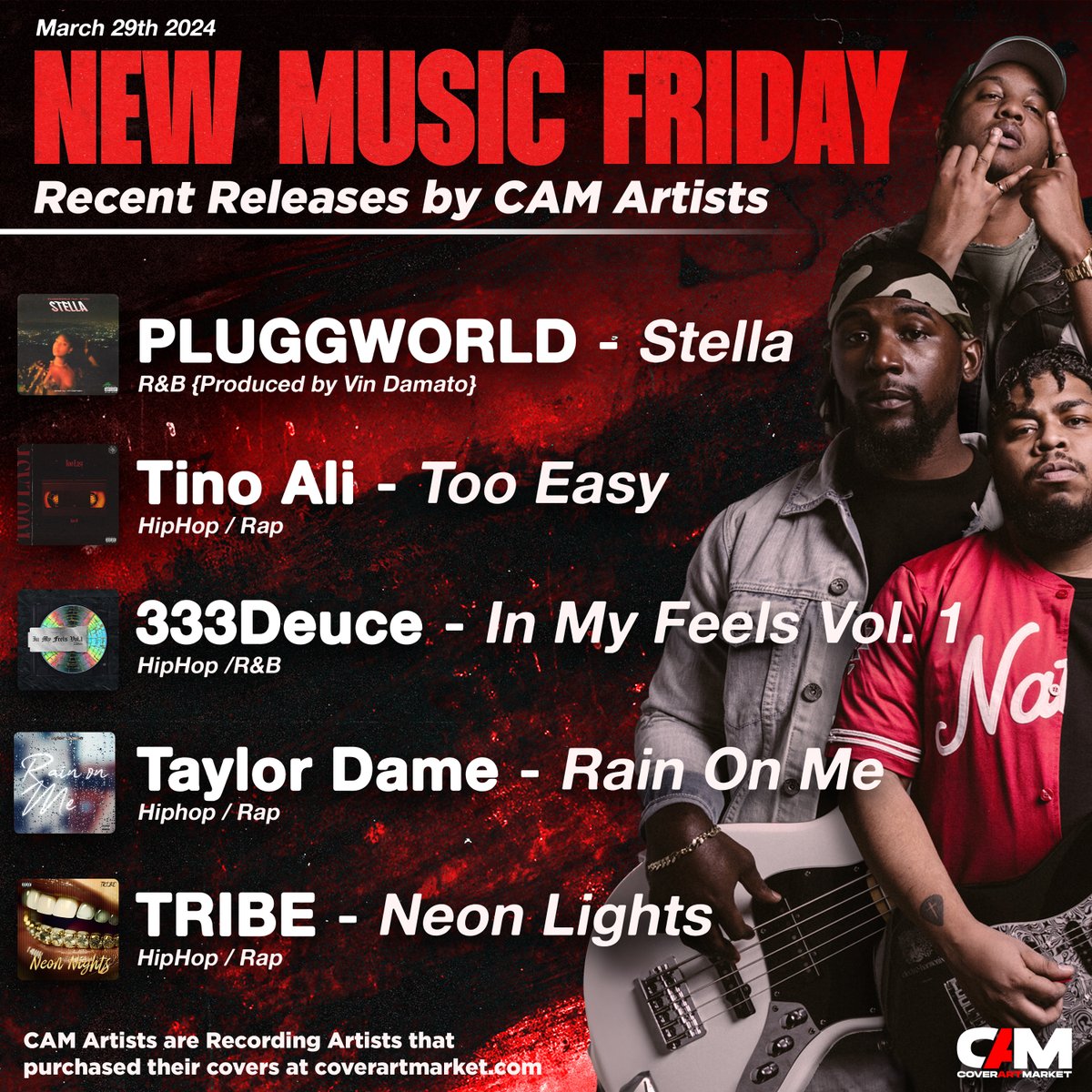 It's our favourite day of the week - New Music Friday! Check out these recent releases from our CAM artists!

<a href="/PluggWorld/">Pluggworld</a> - "Stella"

Tino Ali - Too Easy

333Deuce - In My Feels Vol. 1

<a href="/taylordame_/">TAY TAY</a> Rain On Me

<a href="/SladeMontana/">Slade Montana</a> - Neon Lights