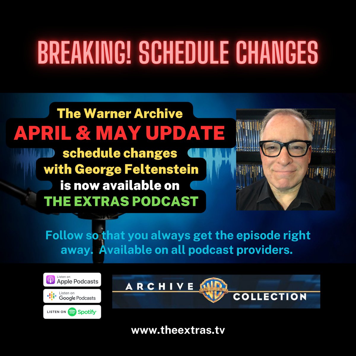 UPDATE PODCAST is now available! #WarnerArchive APRIL & MAY Schedule Changes and a NEW Blu-ray Release added - Listen: theextras.buzzsprout.com/1781599/147893…

#TCM #classicmovies #TCMParty #classichollywood #classicfilms