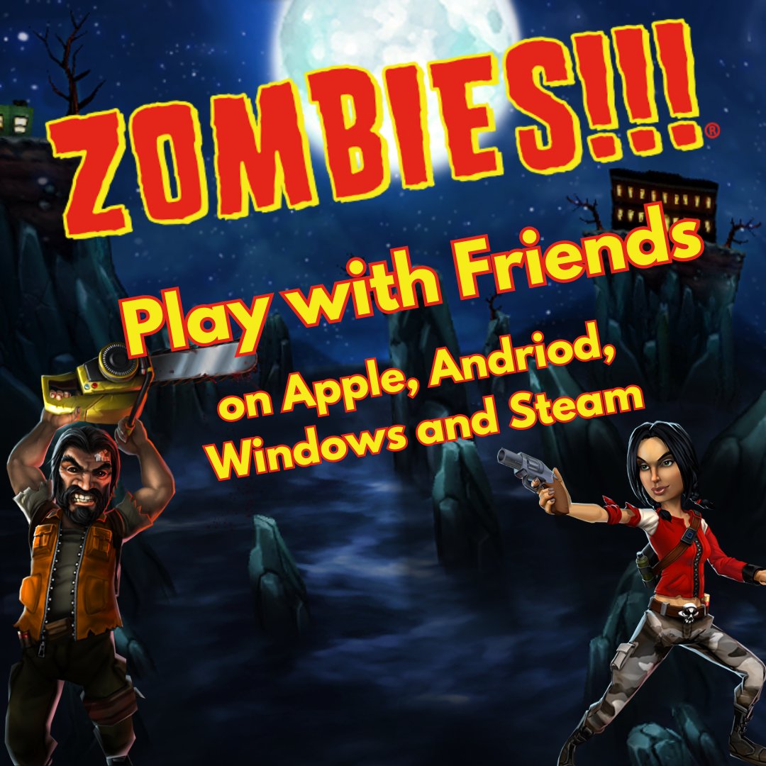 Did you know that Zombies!!! is available on iOS, Android, Windows and Steam, and supports crossplay between these platforms? Play now with your friends!