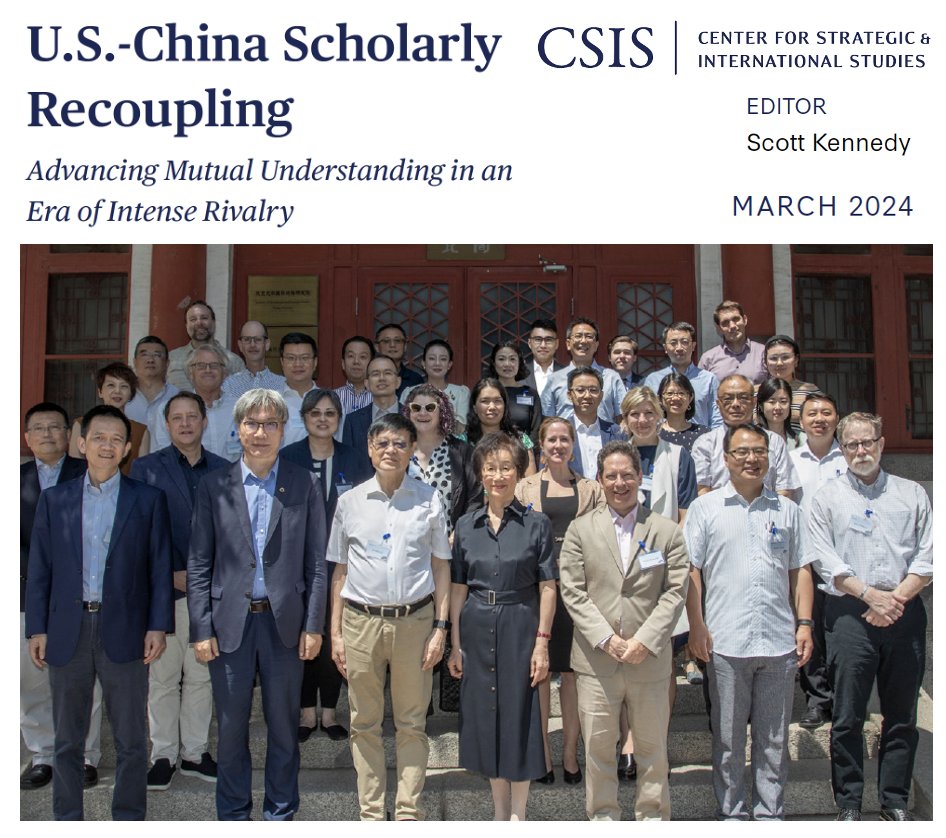 Scott Kennedy (@kennedycsis) on Twitter photo Honored to issue <a href="/CSISCBE/">CSIS Chinese Business & Economics</a> report culminating 2-yr project aimed at rebuilding US-China scholarly ties, which are threatened by over-securitization by both DC and Beijing. 15 US & 10 PRC scholars explain why ties are valuable & point the pathway forward.
csis.org/analysis/us-ch… Honored to issue <a href="/CSISCBE/">CSIS Chinese Business & Economics</a> report culminating 2-yr project aimed at rebuilding US-China scholarly ties, which are threatened by over-securitization by both DC and Beijing. 15 US & 10 PRC scholars explain why ties are valuable & point the pathway forward.
csis.org/analysis/us-ch…