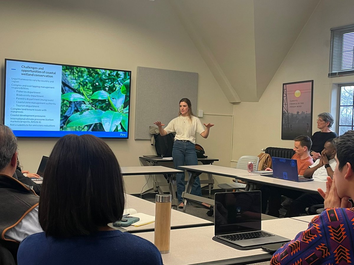Returned to <a href="/YaleEnvironment/">Yale School of the Environment</a> yesterday to present with my former classmate and current colleague, Kate Meyer, about our work at <a href="/pewenvironment/">Pew Environment</a> to an international conservation course that we took together as grad students in 2020 and I TA’d in 2021. Very special and full circle!
