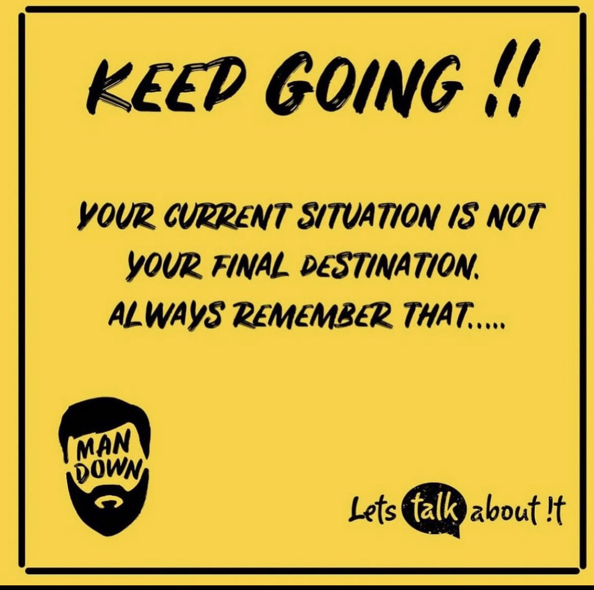 Keep going fellas 🙌🏻 Your current situation is not your final destination, always remember that……… Today is just another opportunity to create a better tomorrow. Look after yourselves and each other. Let’s talk about it #mandownuk2024💙 #mentalhealthawareness