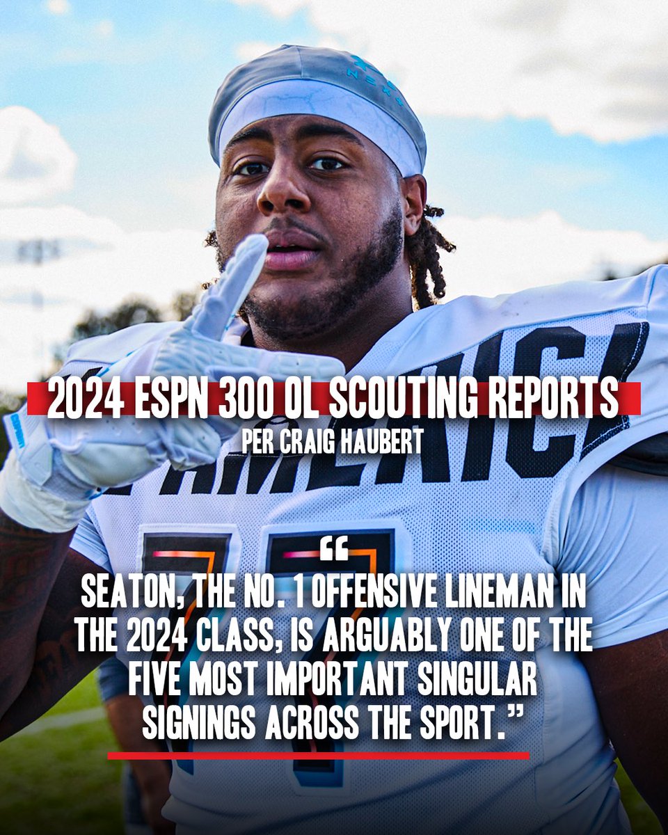 Jordan Seaton (@JordanSeaton_) could be an immediate plug and play as a freshman for Deion Sanders at Colorado 🦬 Craig Haubert (@CraigHaubert) broke down how Seaton and the other top 2024 OL prospects fit at their schools for ESPN ⬇️ READ MORE: espn.com/college-footba…