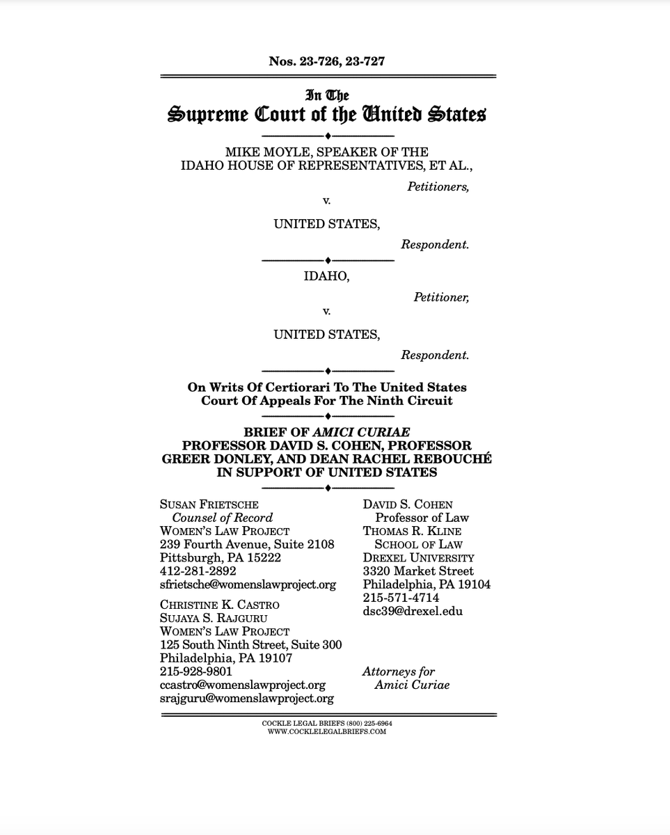 ⚖️🔥Just in: WLP attorneys filed a brief with SCOTUS on behalf of our brilliant colleague clients @dsc250 @RRebouche @GreerDonley --> We believe it is the first brief urging the Court to overrule Dobbs womenslawproject.org/wp-content/upl…