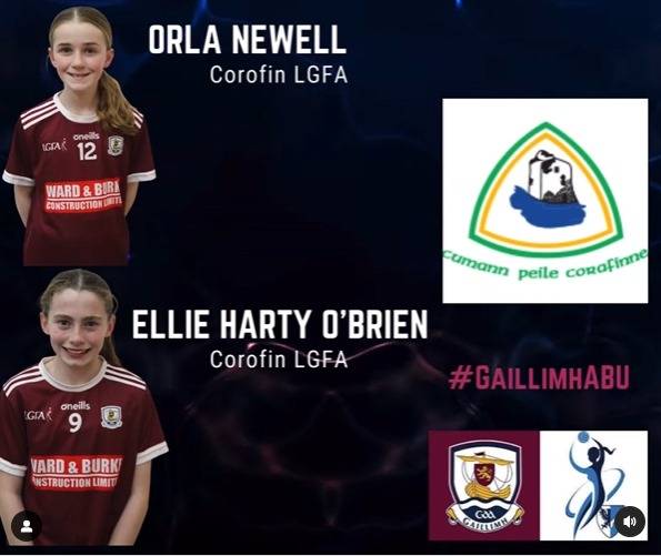 Best of luck to Club players Orla Newell and Ellie Harty-O'Brien as they line out for @GalwayLgfa U-14s for their first competitive games this year. They play Leitrim and Sligo in the Centre of Excellence, Bekan, Mayo. Games start from 11:00am. #CorofinAbú #GirlPower