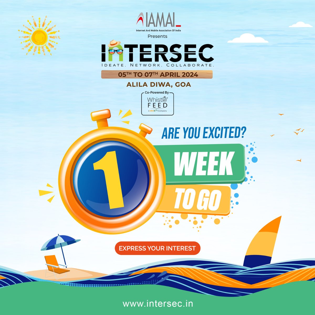Counting the days to Intersec! Join us in Goa for an unforgettable digital adventure. 🚀 Don't miss out on marketing magic! For more details visit intersec.in. #Intersec24 #IAMAI #GoaCalling #DigitalAdventure #MarketingMagic #KeynoteByTheBeach #IntersecInGoa