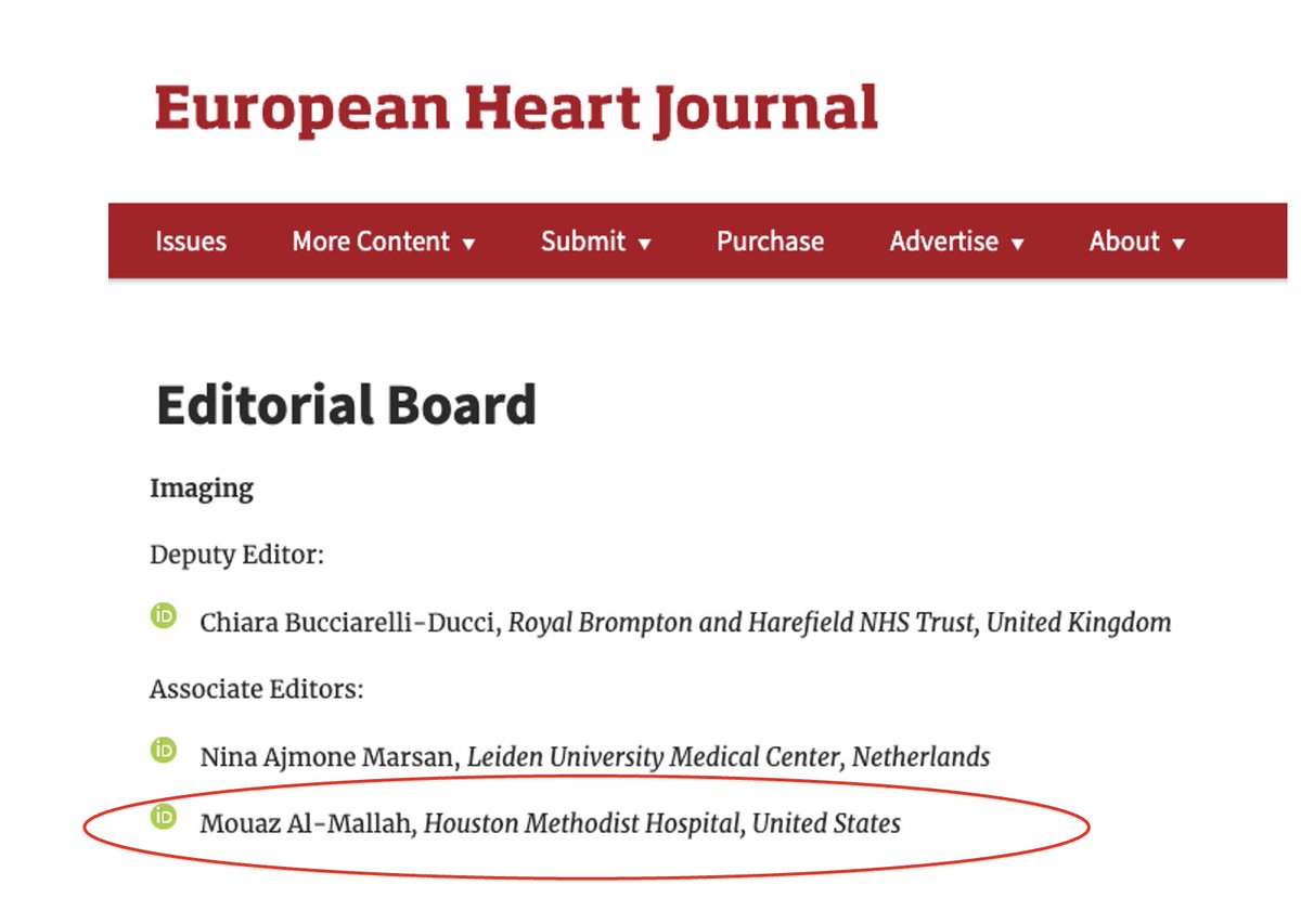 Congratulations to @almallahmo for his recent appointment as associate editor for #EHJ. I know you will make valuable contributions to the Journal. @HMethodistCV @WilliamZoghbi @