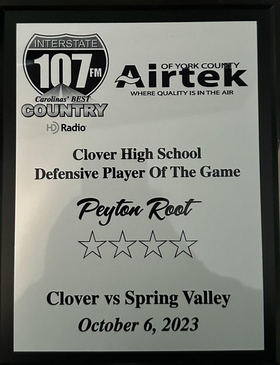 Thank you <a href="/WRHI/">WRHI Radio FM 100.1 📻📱🖥</a> for naming me defensive player of the game against spring valley!