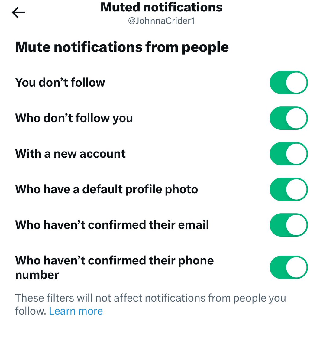 I see a lot of people complaining about spam in their replies etc. I’ve had my settings for notifications set up like this for over a year now and it is SO GOOD. Here’s how you do it: Settings >>Notifications >> Filters >> Quality Filter ✅ >> Muted Notifications ✅…