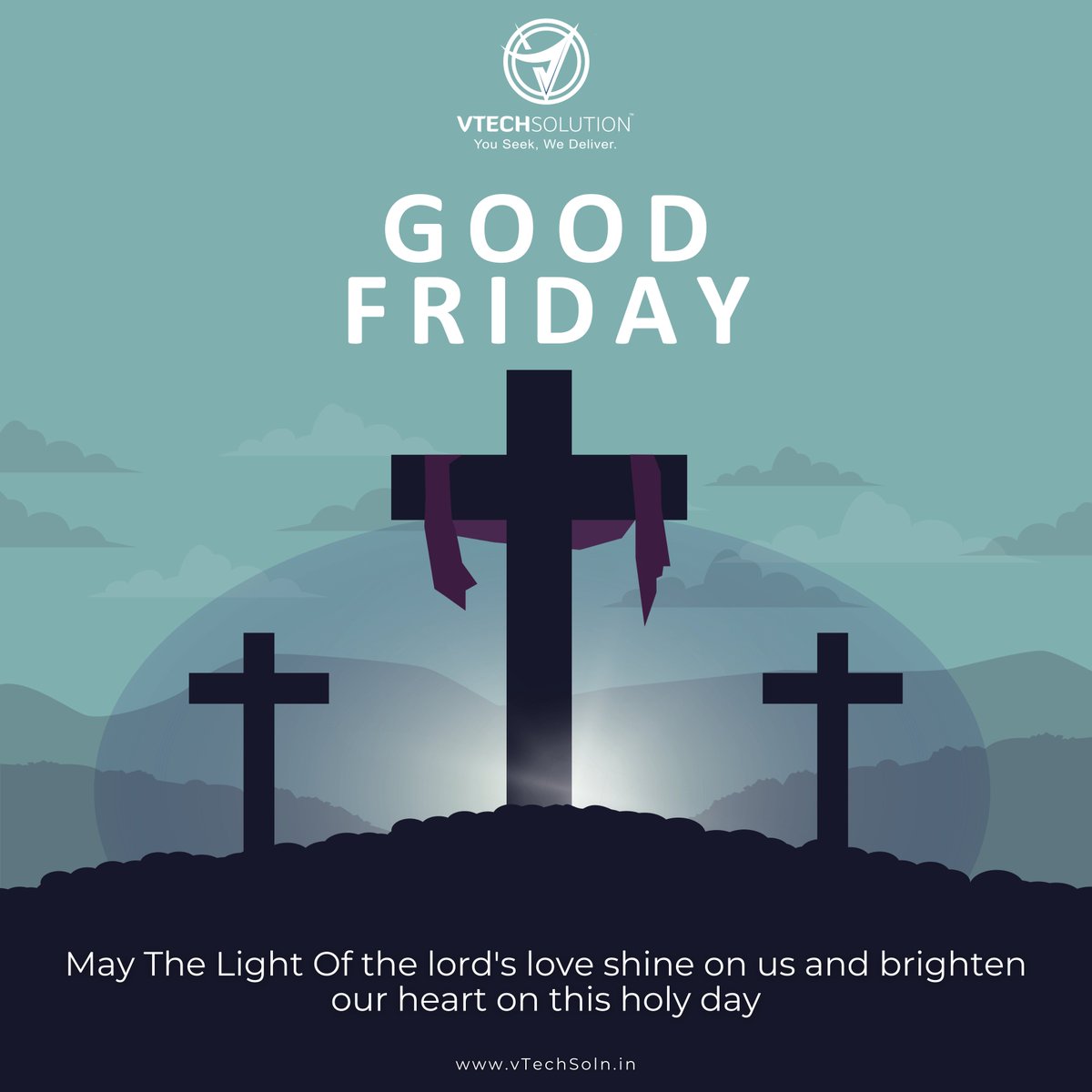 vTech_India's tweet photo. Amidst the solemnity of Good Friday, we find strength in the victory of the cross and the triumph of resurrection. At vTech, we embrace this day with solemn reflection, renewing our commitment to integrity, excellence, and progress. 
#goodfriday #vtech #celebrations #postoftheday https://t.co/n586127HO7