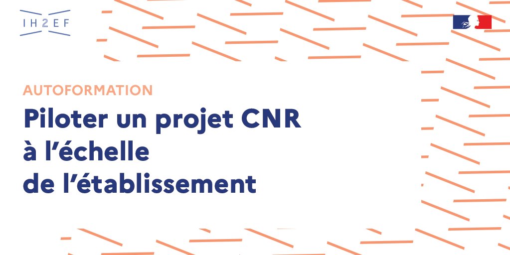 🆕 Découvrez le nouveau parcours en #autoformation de l'@Ih2ef : 'Piloter un projet #CNR à l'échelle de l'établissement' 🔗ih2ef.gouv.fr/piloter-un-pro… ✅Outils pour penser & déployer un projet CNR ✅Méthodes pour fédérer les équipes ✅Autoformation = autonomie, chacun à son rythme