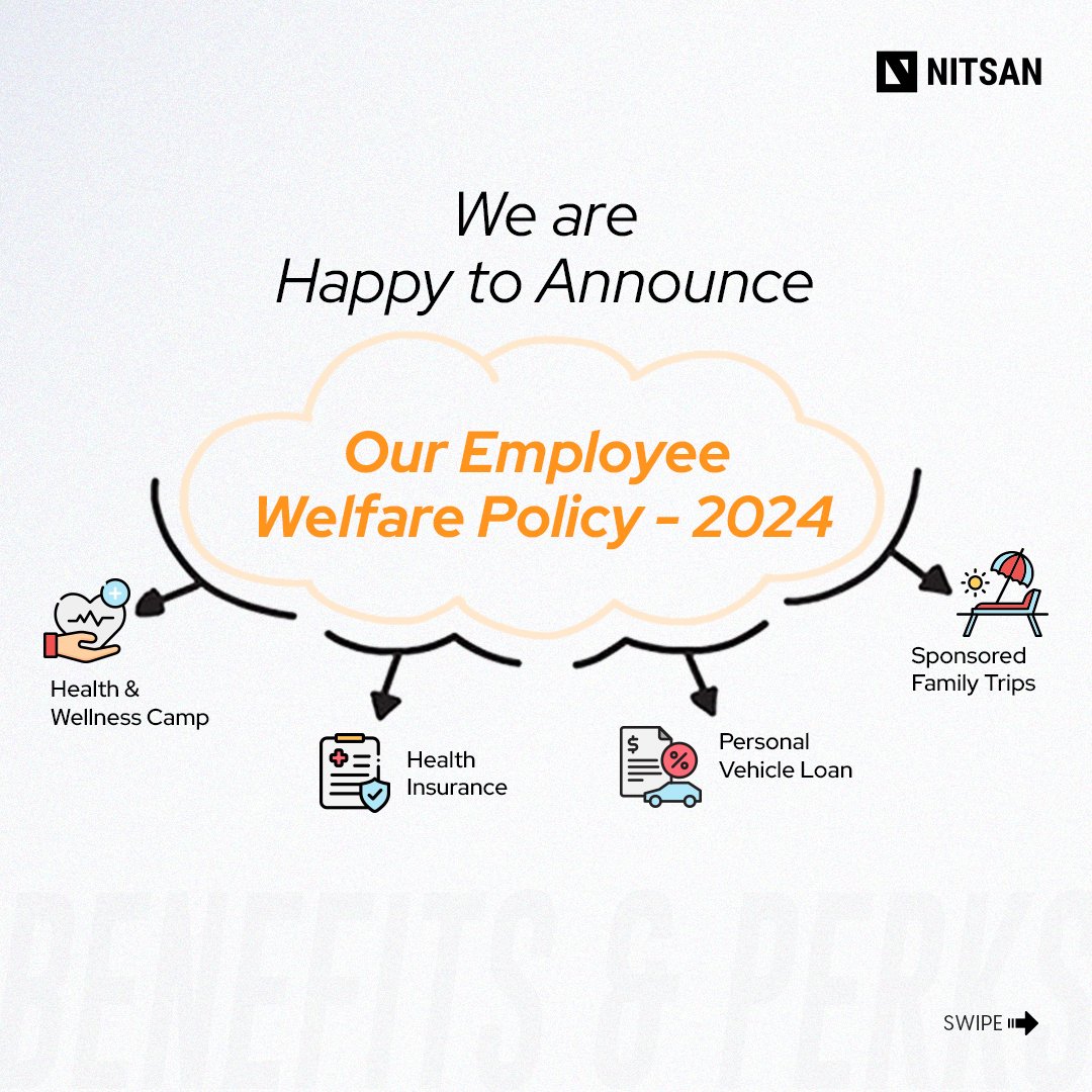 📢We've Got Some Fantastic News to Share - Introducing our Employee Welfare Policies✨

Let's Make Work Even Better Together!🚀

#TeamNITSAN #TeamWorkMakesTheDreamWork #Employeewelfare #Welfarepolicies #NewPerks #EmployeeBenefits