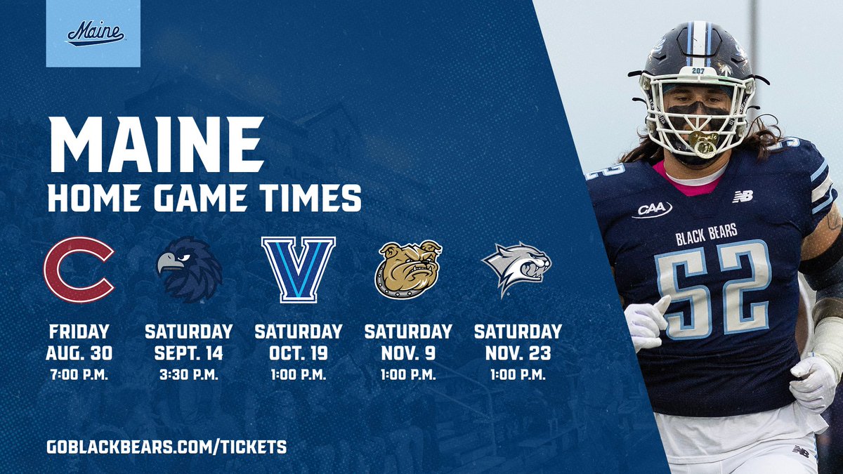 Take a look at our home and conference game times! 🕰 Details: tinyurl.com/2bhm8mz6 Schedule: tinyurl.com/23equz76 #BlackBearNation | ⬆️