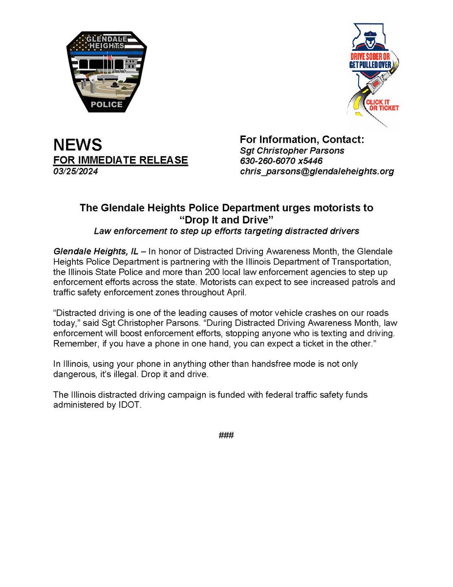 Please see below press release