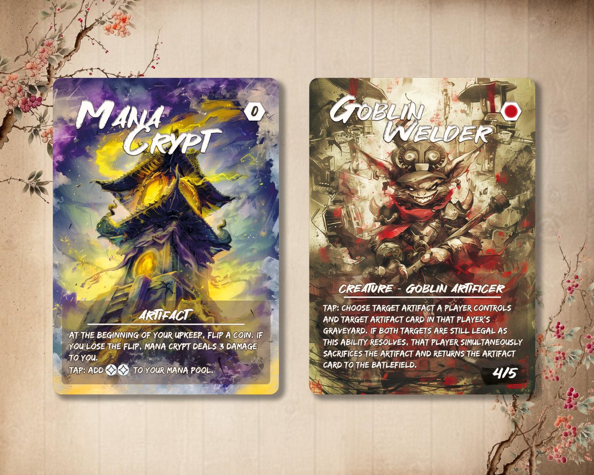 Magical_Proxy's tweet image. Made a good selection of #commander #mtg cards in a japanese style art. Hope you like it !

You can get them in - magicalproxy.etsy.com 

#MTGArt #MagicTheGathering #cEDH #MTGArena #mtgsecretlair #EDH #Mtgproxy #MTGPioneer #mtgfinance #mtgalter
