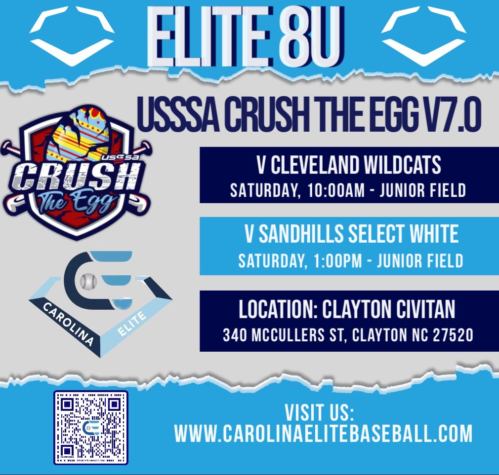 One day events tomorrow for the 10U 🥎 girls and 8U ⚾️ boys!  Good luck!