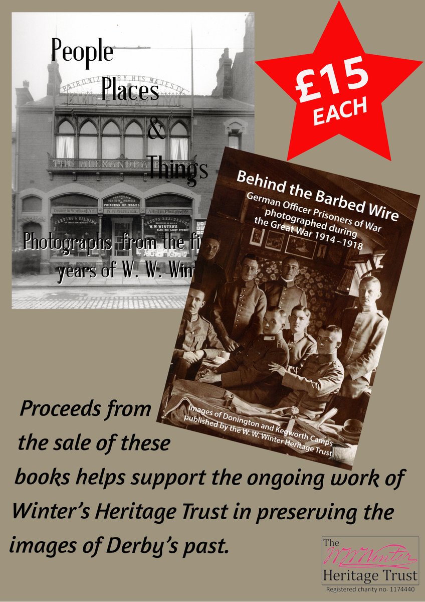 'People Places & Things' & 'Behind the Barbed Wire: Prisioners of War at Donington Hall' available to buy from #DerbyUncovered at 11 Sadler Gate & from our studio on Midland Road. #Winters1852 #WWWinterHeritageTrust #WWWinterLtd #LocalHistory #DerbyLocalHistory #LocalHistoryBooks
