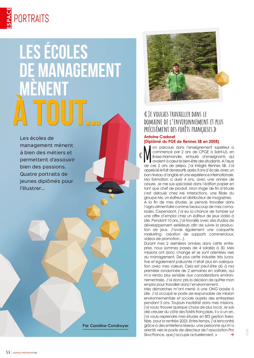 📚«Je souhaitais travailler dans l'environnement, notamment sur les forêts françaises.». Découvrez le portrait d'Antoine, diplômé du PGE de <a href="/RennesSB/">Rennes SB</a> 👉urlz.fr/q4XN