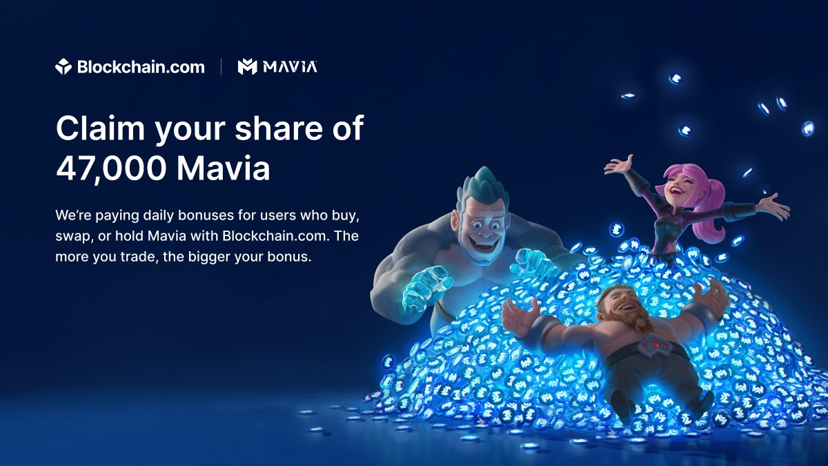 blockchain's tweet photo. Don't miss out! 

Claim your share of $MAVIA. 

Buy, swap, and hold with https://t.co/0DZyULavbV to get a daily bonus. 

@MaviaGame
💎 https://t.co/Jr2vVMhCA4 https://t.co/gsfyDFBq8p