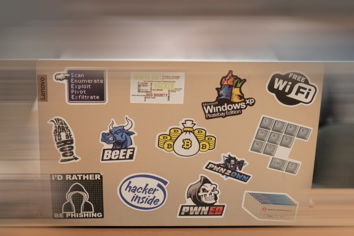 CSCGreece's tweet image. Shoutout to all the conferences, hackathons, CTFs and random sticky moments of pure fun that made these masterpieces. Let the stickers do the talking! 

Who else has a collection like this? #StickerGoals