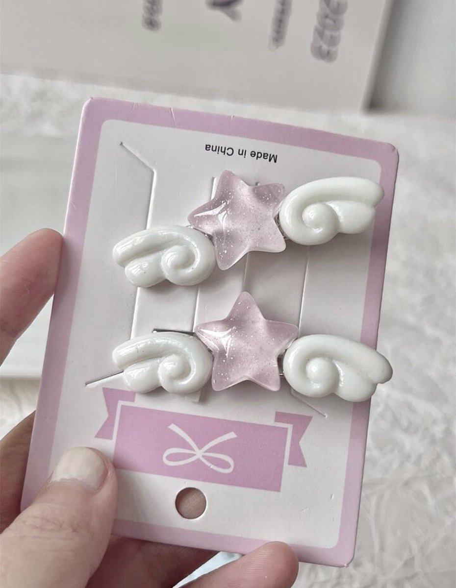 star angel wings hair clips