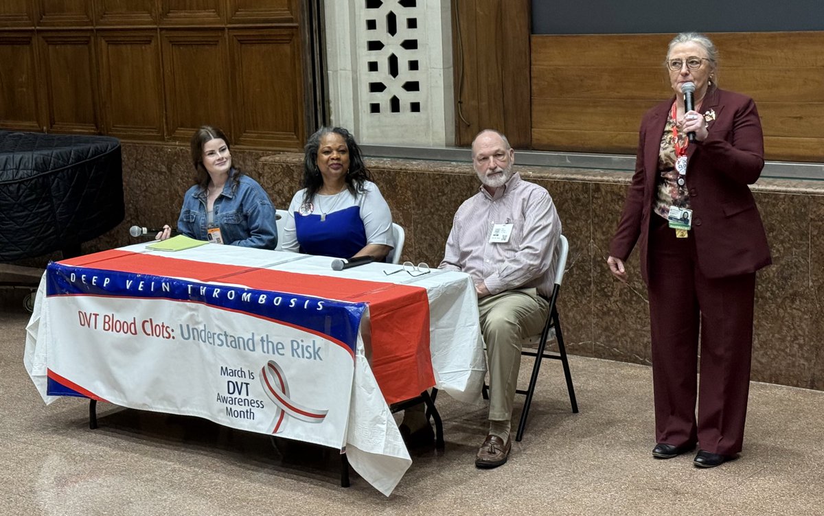 <a href="/lesllake/">Leslie L. Lake</a> <a href="/acweyand/">Shematologist, MD</a> <a href="/ASH_hematology/">ASH</a> <a href="/khoff09/">Katie Hoff Anderson</a> <a href="/julieapartridge/">Julie Partridge</a> <a href="/aakonc/">Alok Khorana, MD</a> <a href="/isth/">ISTH</a> <a href="/AlexSpyropoul/">Alex Spyropoulos</a> <a href="/TatyanaMcFadden/">Tatyana McFadden</a> <a href="/LiverWife/">Teresa Bordeaux (#LiverWife/#ClotWife), BCPA</a> @NatTrauma <a href="/TWCostantini/">Todd Costantini</a> <a href="/DavidASpain/">David Spain</a> <a href="/bulgercot/">Eileen Bulger</a> @RepLBR <a href="/CDCgov/">CDC</a> <a href="/CDC_NCBDDD/">CDC_NCBDDD</a> <a href="/HopkinsMedicine/">Johns Hopkins Medicine</a> <a href="/American_Heart/">American Heart Association</a> <a href="/JHUNursing/">Hopkins Nursing</a> <a href="/HopkinsNsurg/">Johns Hopkins Neurosurgery</a> <a href="/HopkinsNCCU/">Johns Hopkins Neurosciences Critical Care</a> <a href="/DanielLubelski/">Daniel Lubelski</a> <a href="/DctrJByrne/">James Byrne MD PhD</a> <a href="/LauzeeTweet/">Brandyn Lau</a> <a href="/hopkinssurgery/">Hopkins Surgery</a> <a href="/JHM_Armstrong/">Armstrong Institute</a> <a href="/JohnsHopkinsDOM/">Johns Hopkins Department of Medicine</a> <a href="/DrJudyHuang/">Judy Huang, MD</a> <a href="/tdazad/">Tej D. Azad 🇺🇸</a> <a href="/Str8bonesJim/">Jim Ficke</a> <a href="/AmitJainSpine/">Amit Jain, MD, MBA</a> <a href="/TimWithamMD/">Timothy Witham MD</a> <a href="/HopkinsOrtho/">Johns Hopkins Orthopaedics</a> <a href="/BettegowdaMDPHD/">Chetan Bettegowda</a> <a href="/DrNTheodore/">Nicholas Theodore,MD</a> Giving over the 🎤 to hear the patient voices about their #BloodClot personal journeys at the <a href="/HopkinsMedicine/">Johns Hopkins Medicine</a> #JHMVTE symposium. Always such compelling stories led by our pharmacist Peggy Kraus. #StopTheClot
#NationalBloodClotAwarenessMonth