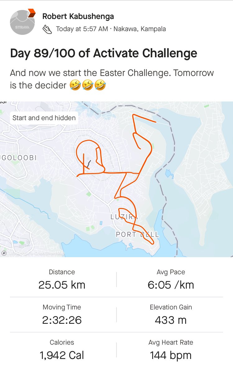 rkabushenga's tweet photo. The Easter Weekend is going to be brutal!!! There is the @ActivateUgandaL challenge. Started that with a neighborhood run. @MosesRutahigwa put in a guest appearance from @gutsybunch . Then we went together for the @Kyewaggula_Home spin masterclass. Thanks @Megsport01 for putting it together. Tomorrow is an even bigger one