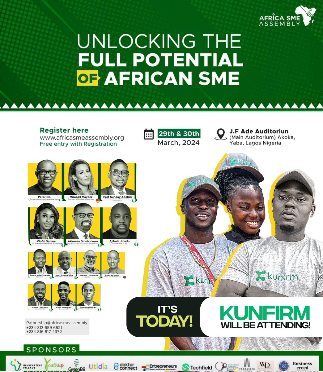 It's happening today! 🤩 Join us at #UnlockingTheFullPotential Of African SMEs event in Akoka, Yaba, Lagos. Let's unlock the full potential of African SMEs together! See You There! #Empowerement #Entrepreneurs #SMEs