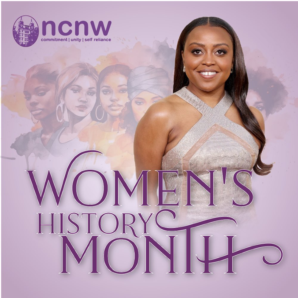 NCNWHQ's tweet photo. Quinta Brunson is an award-winning actress, comedian and co executive producer of “Abbott Elementary”. She started as a YouTube content creator on BuzzFeed and other viral series, gaining recognition for her representation of young Black women in media.#WHM https://t.co/OAmqZ6H3vN