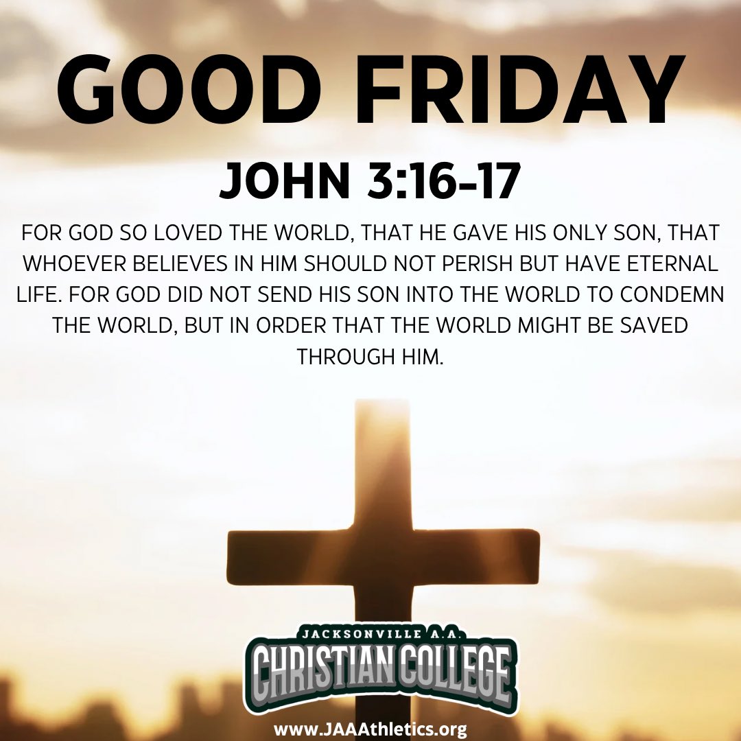 For God so loved the world, that he gave his only Son, that whoever believes in him should not perish but have eternal life. For God did not send his Son into the world to condemn the world, but in order that the world might be saved through him. - John 3:16-17 #GoodFriday 🙏✝️