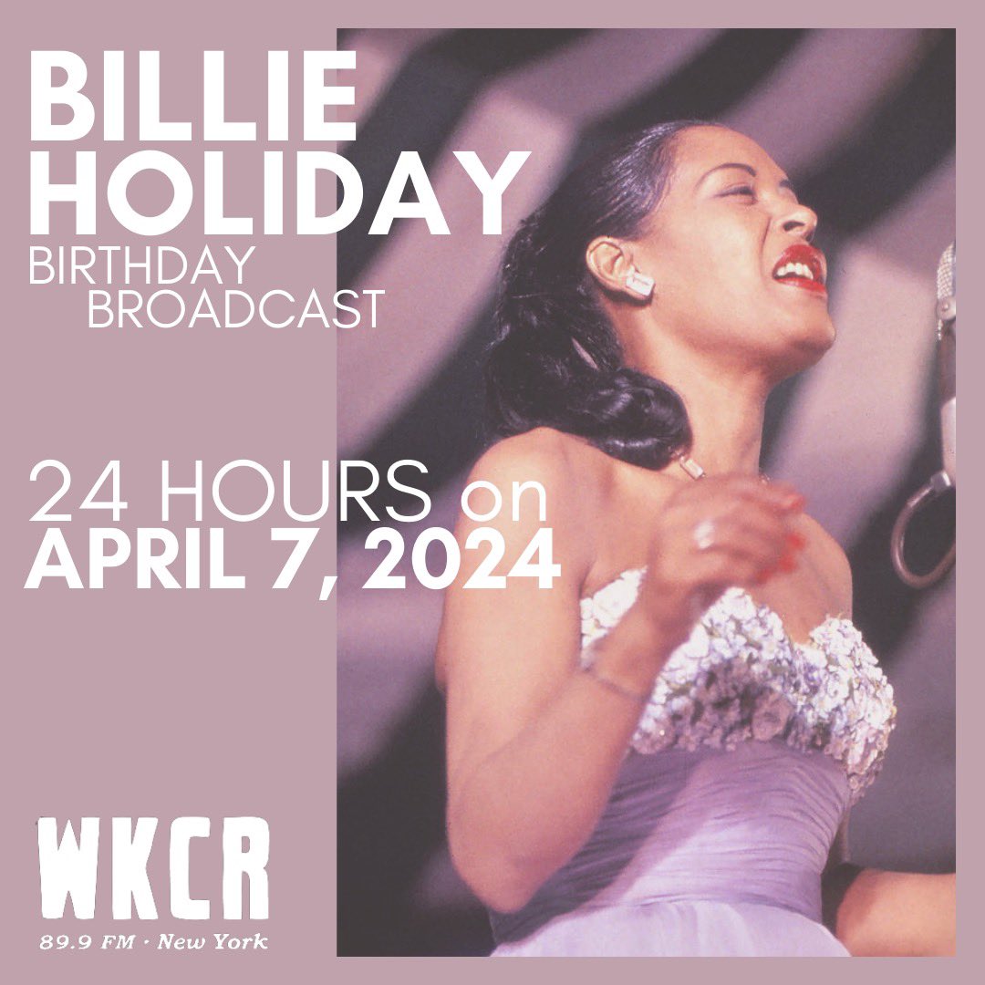 WKCR is excited to announce a birthday broadcast in honor of jazz vocalist and luminary Billie Holiday. Tune in to the WKCR special broadcast of Lady Day on 89.9 FM or stream it live on our website, wkcr.org. 🌷