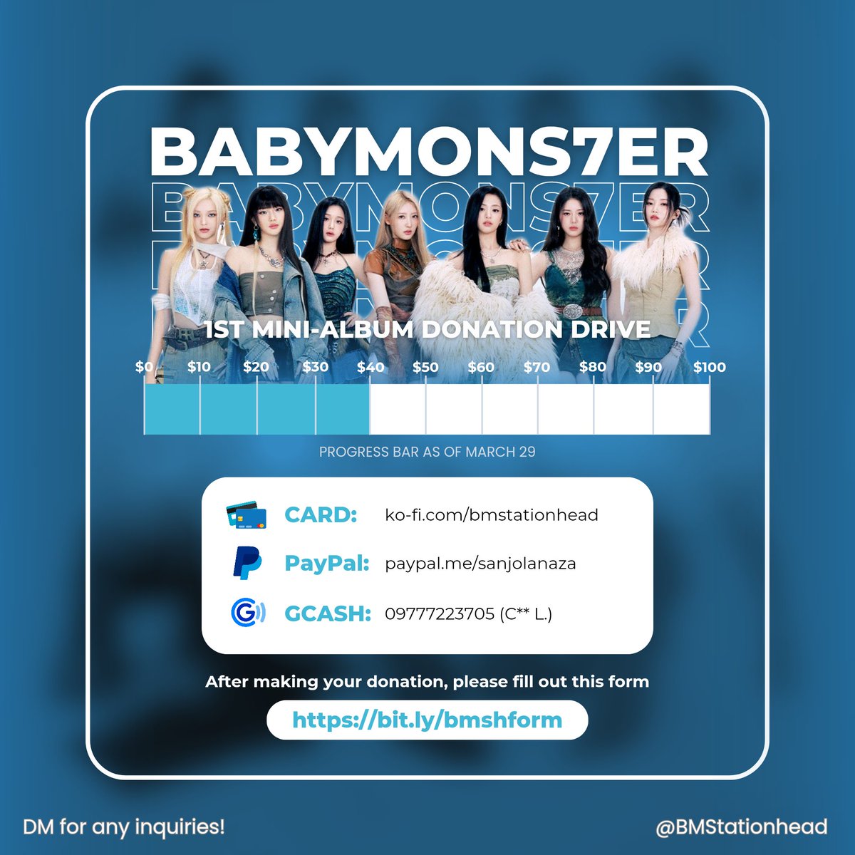 BMStationhead's tweet image. [💰] PROGRESS BAR (𝗗-𝟭) 

We only have 48hrs left before the release party, yet we're still $60 away from reaching our goal. So please consider donating if you have any spare money, any amount will help.

Funds will be allocated for:
- Spotify Premium
- SH Digital Sales