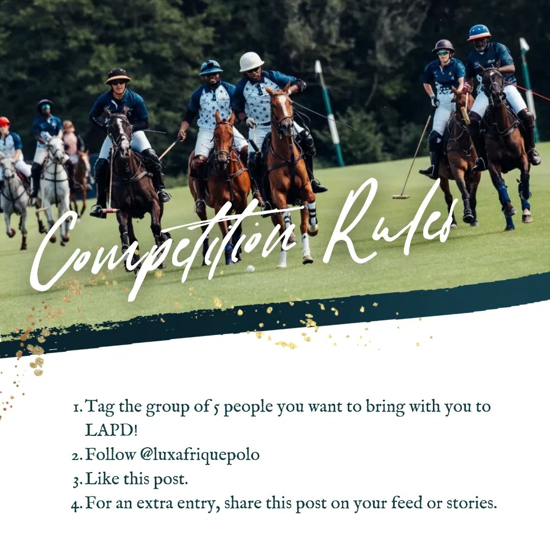 As an Easter gift to all our loyal followers, we're hosting a competition to win 6 bronze tickets for a group who would love to attend LAPD 24! 🐰

#LuxAfriquePoloDay #giveaway #eastergiveaway