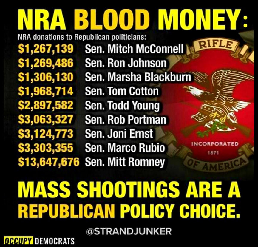 SHOULD 'tax-exempt' organisations, like the NRA, be banned from making donations to politicians (as they are in other countries), YES or no?

#BanAssaultRifles #EndGunViolence 🟧
