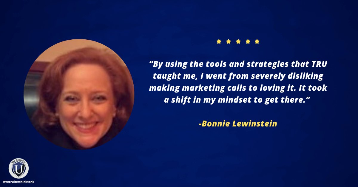 MikeGionta's tweet image. Bonnie's return to TRU was transformative, mastering time management in the Fast Start program, securing successful placements during personal challenges, and shifting her mindset to command higher fees and gain new clients!

#recruiter #recruiting #recruitinglife
