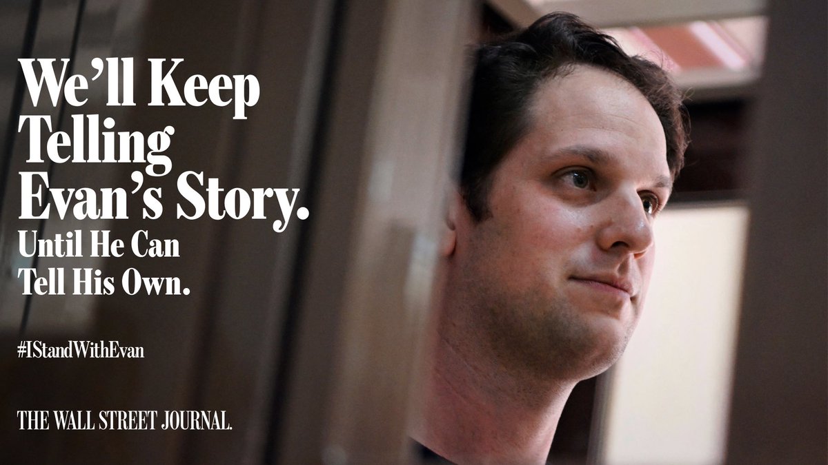 catekelly's tweet photo. It’s been on year since Russia unjustly detained @WSJ reporter Evan Gershkovich. Arrested for being a journalist. This is a year the world has missed his important reporting. 

I stand with Evan. Journalism is not a crime. 

#IStandWithEvan https://t.co/nsEZPRv0Xn