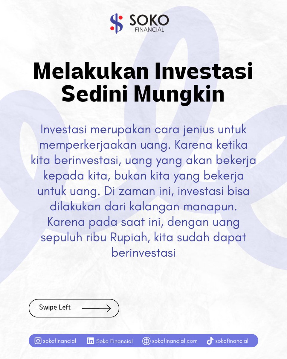 sokofinancial's tweet photo. Hai sobat soko🙋

Siapa nih yang masih suka boros ngelola uang 😕❓itu bearti mindset keuangan kamu masih salah ❌
Ini dia menurut Minso mindset keuangan yang wajib kamu ketahui, Cek Slide Diatas ⬆

#sokofinancial #investasi https://t.co/cJhSzjYk2F