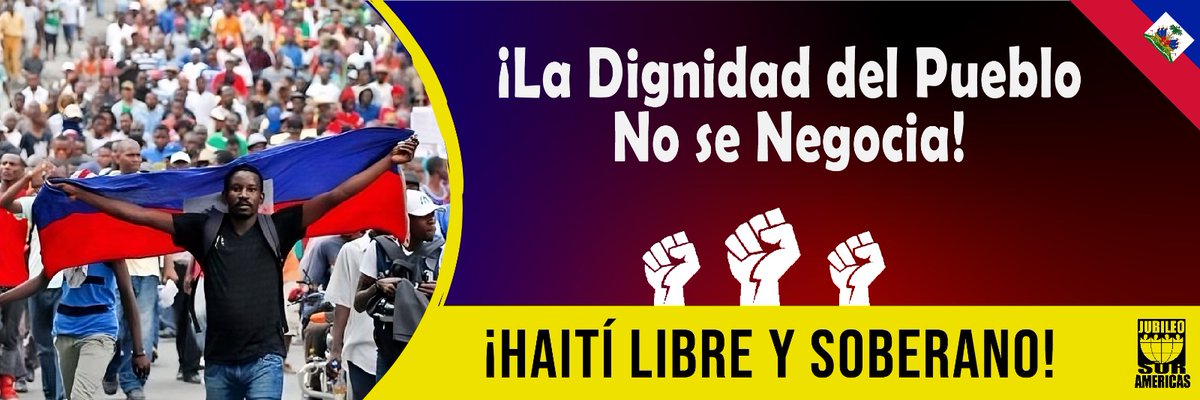 HaitiNoMinustah's tweet photo. Desde los movimientos populares de nuestra América repudiamos los dichos de CARICOM pidiendo la intervención militar y extranjera de Haití, al servicio de los poderes imperialistas y coloniales. No buscan seguridad para Haití sino para sus corporaciones. https://t.co/6OJfr3KAd5