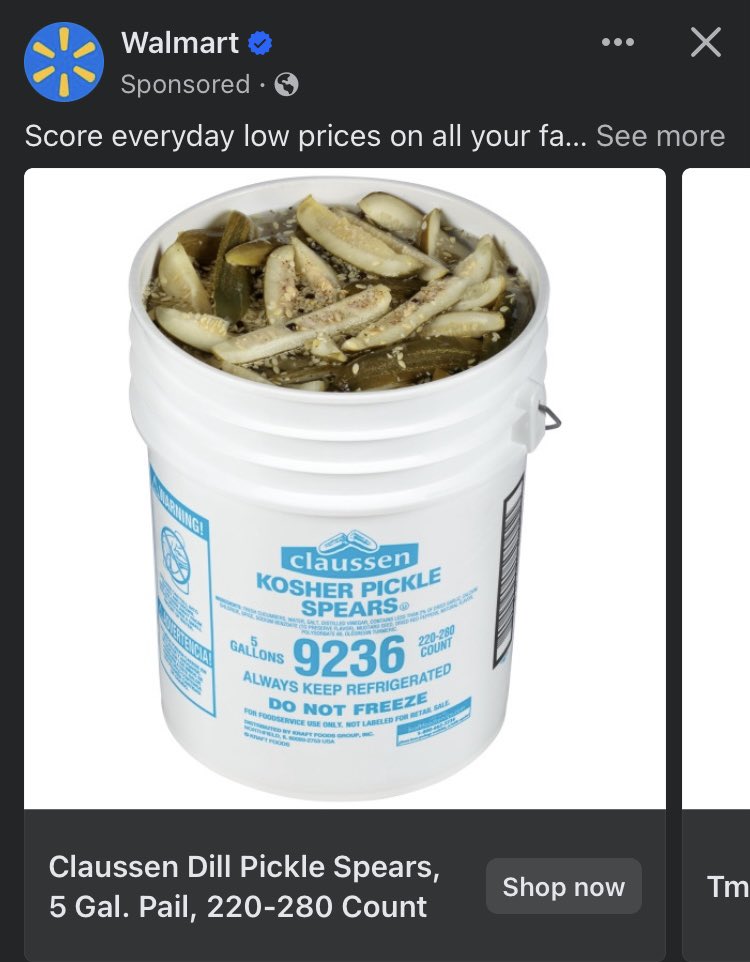joe_danger's tweet photo. That Feeling When You 'Feel Seen' #walmart #pickles #claussen https://t.co/19HmOaJ2Cv
