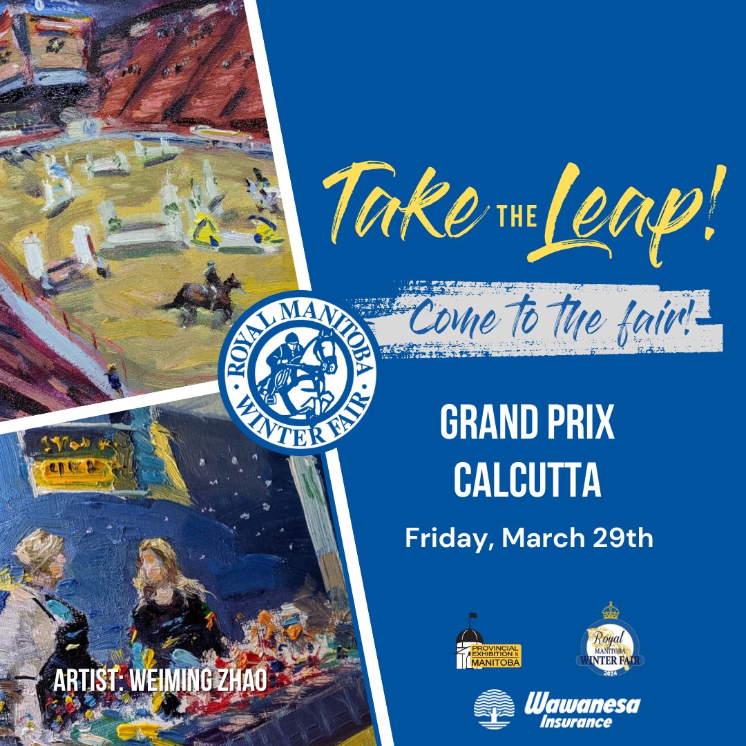 Tonight is the highly anticipated Grand Prix Calcutta at the RMWF, sponsored by @wawanesa. You won't want to miss this! Join us for tonight's evening show! #taketheleap #bdnmb #westman