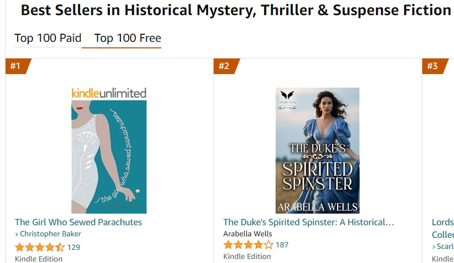 My first novel The Girl Who Sewed Parachutes is currently ranked #1 in Historical Mystery, thriller and suspense fiction on Amazon Kindle!
And it's free this easter weekend!
 #freeebook #BookFreeFriday #freebooks #freebookgiveaway #ebooks #ebooksale #ebookdeals #ebooklovers