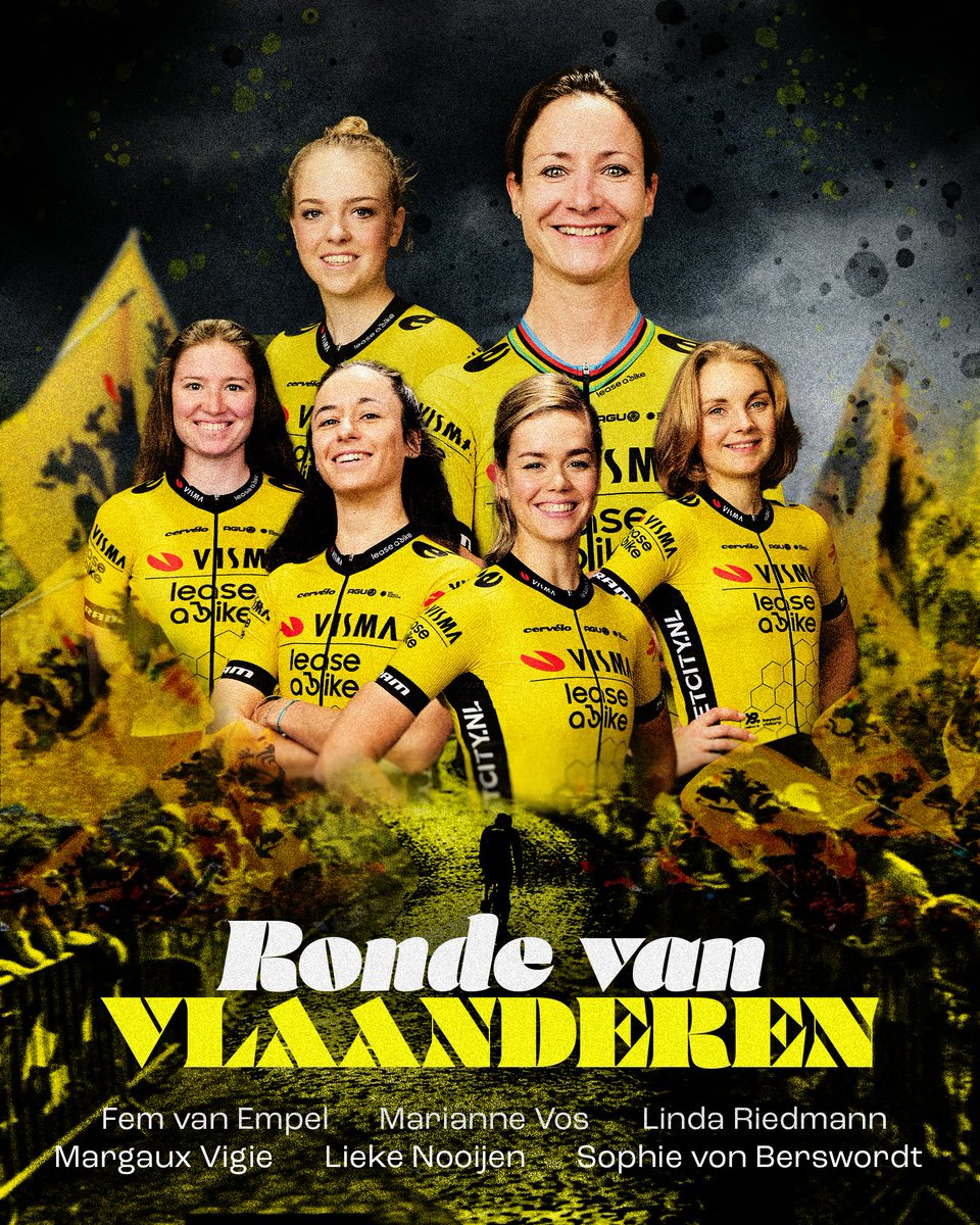 🇧🇪 #RVV24 These riders will conquer the cobbles of Ronde van Vlaanderen! 💛 🖤 We’re ready for it! #rvv24 #teamvismaleaseabike #beyondvictory