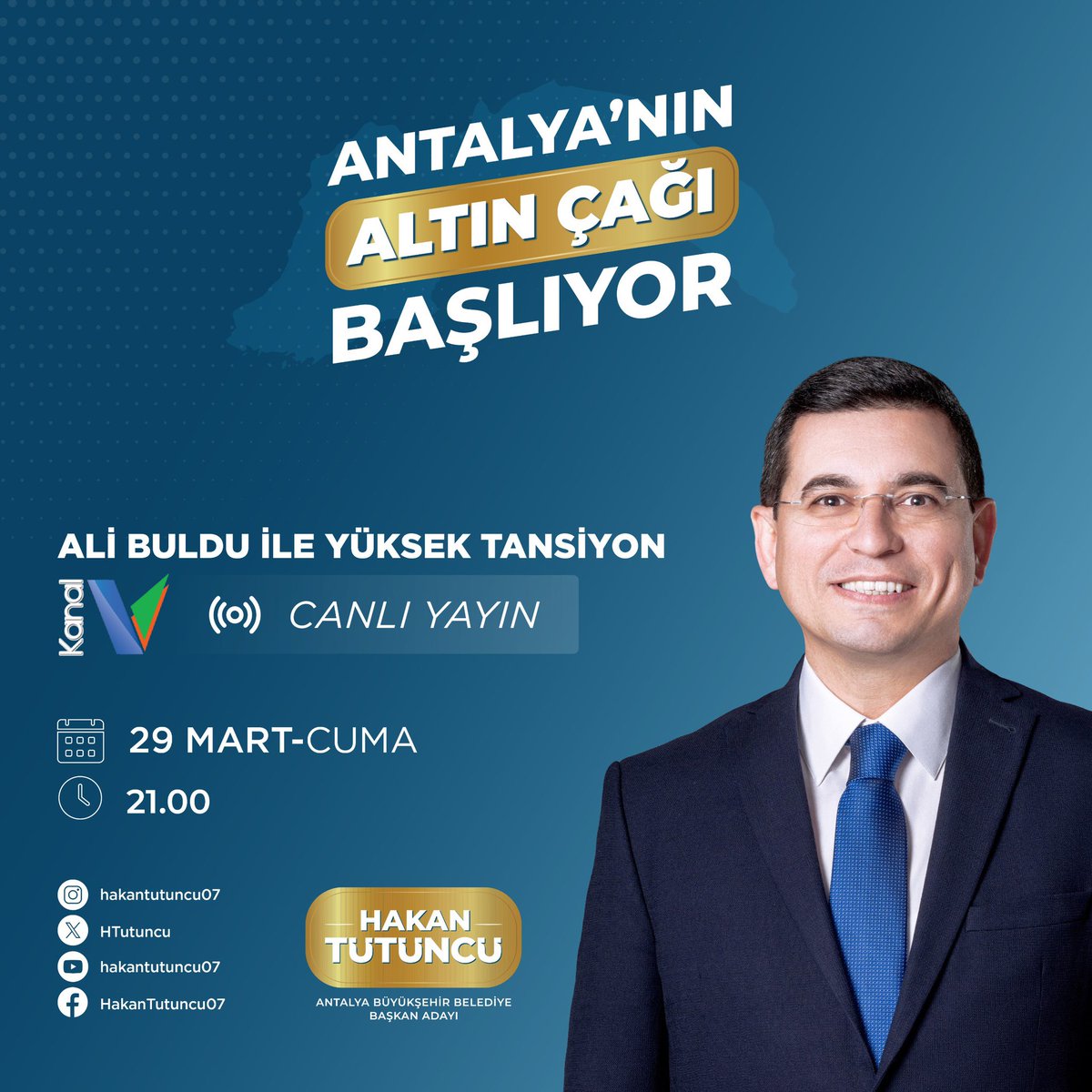 📡 Bu akşam 21:00'da Kanal V ekranlarında Ali Buldu ile Yüksek Tansiyon programının canlı yayın konuğuyum.