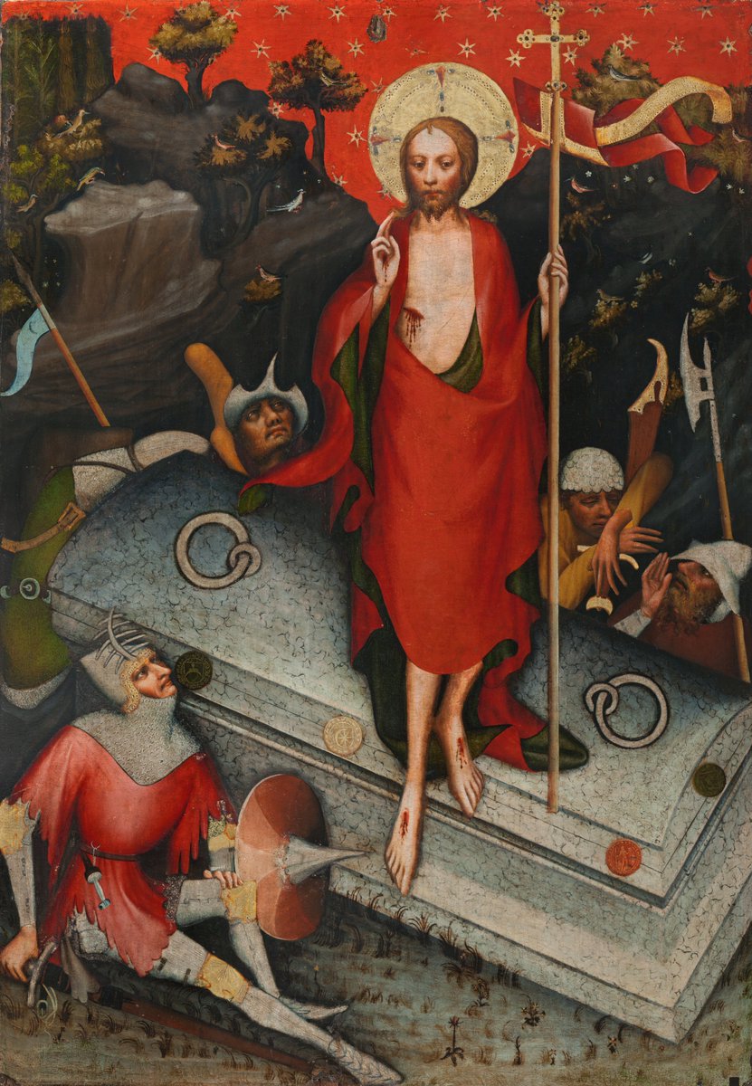 🐣 🗿 Happy #Easter! 🐰 Joyeuses #Pâques ! 🐥 Buona #Pasqua! ⛪ Veselé #Velikonoce! 🥚🌷

Master of the Třeboň Altarpiece: The Resurrection (1380s), Convent of Saint Agnes in #Prague