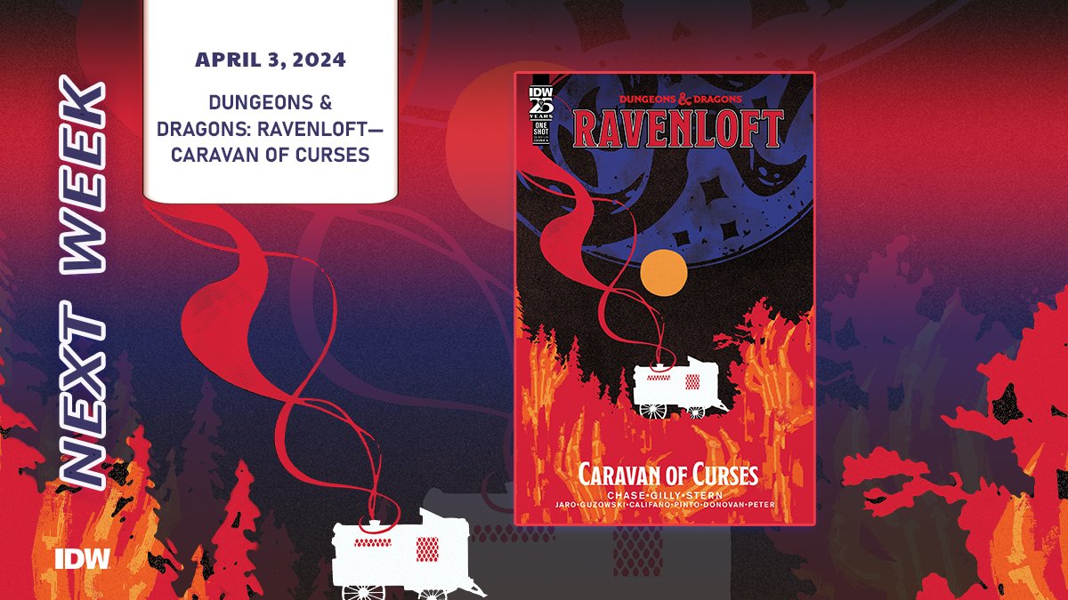 Welcome to Ravenloft and the Domains of Dread, where horrors lurk around every corner. An oversized one-shot from writers Casey Gilly (@RunBarbara) and Amy Chase (@IfSheBeWorthy) and a party of amazing artists. Coming to your LCS: comicshoplocator.com #UpcomingComics