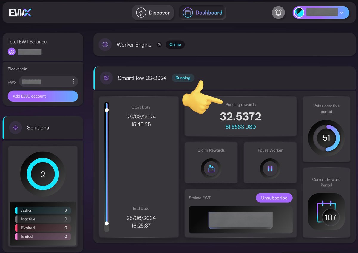 Started staking $EWT 2 days ago and I have 32 #EWT —> $81,66 💵

I was bearish about EWT because of the price action but I’m seeing finally progress for investors.

Chart is looking strong and this might be the push to finally moon.

#EWX #POLKADOT $DOT $LINK $ETH $BNB $ARB $BTC